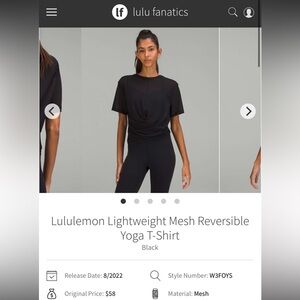 Lululemon Lightweight Mesh Reversible Yoga T-Shirt